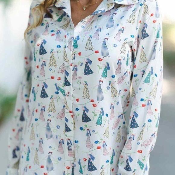 Gracia CHECKERED SHIRT CENTURY FUNNY PEOPLE Blouse,Designer,size Small - Picture 3 of 8